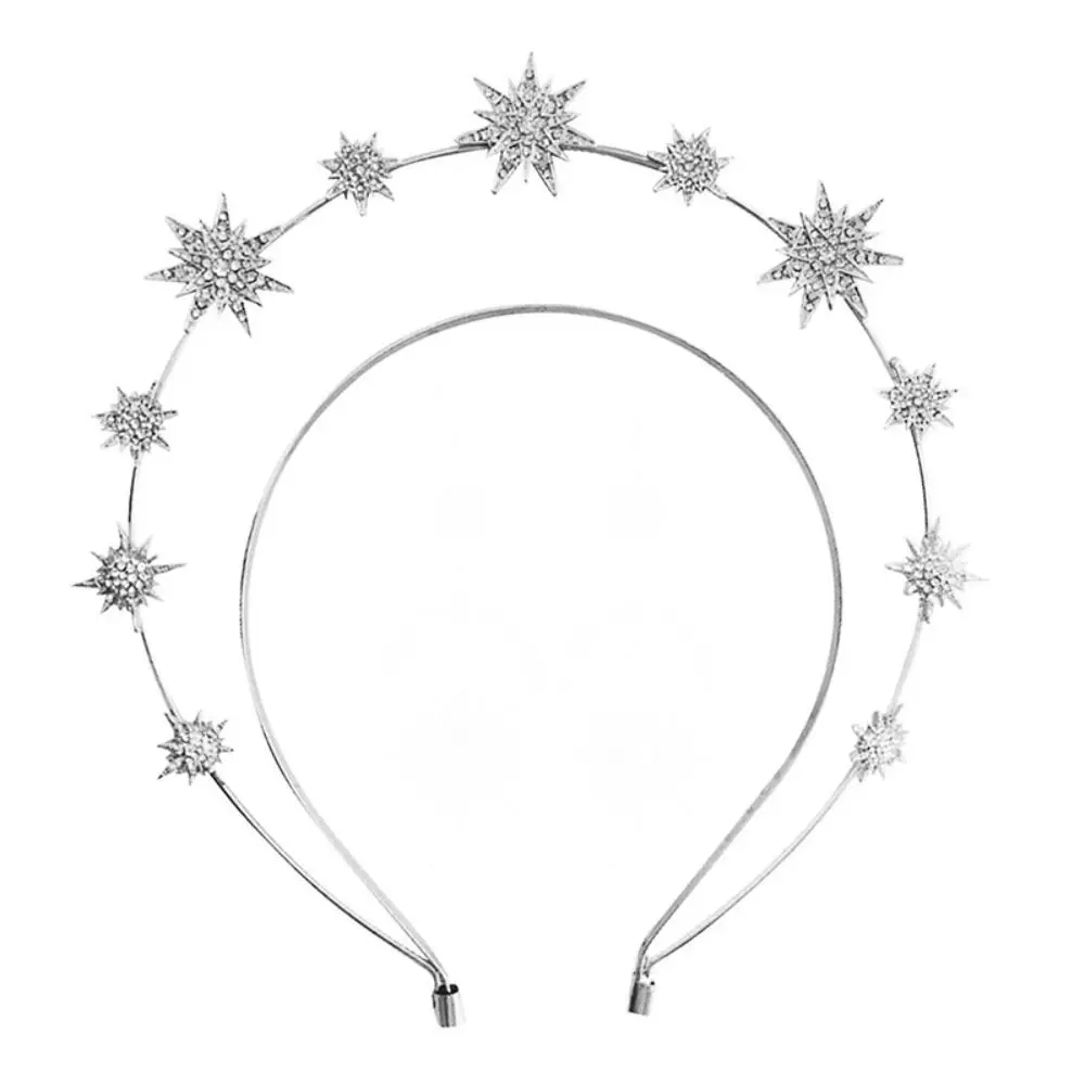 

Double Layer Rhinestone Star Headband Baroque Tiny Spot Star Zircon Hair Hoop Wedding Headwear Korean Style Ins Tiara Headdress