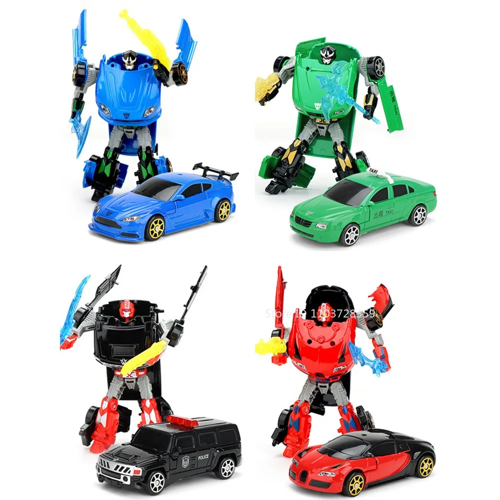 1:32 스케일 변형 로봇 장난감 미니어처 자동차 모델 합금 다이캐스트 슬라이딩 휠 미니 수동 변형 자동차 어린이 선물용