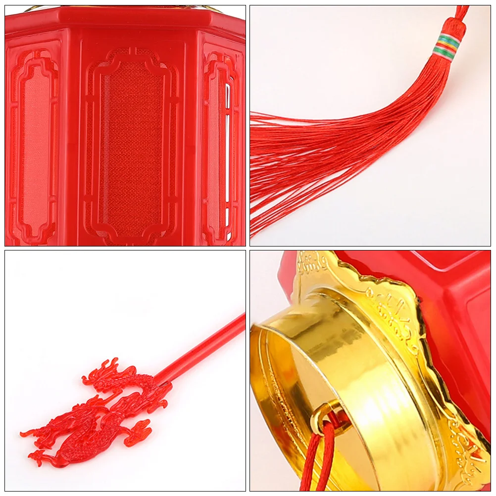 

Red Handheld Lantern Luminous Festival Decoration Led Mid-Autumn Lantern Portable Plastic Decorative Light For Christmas