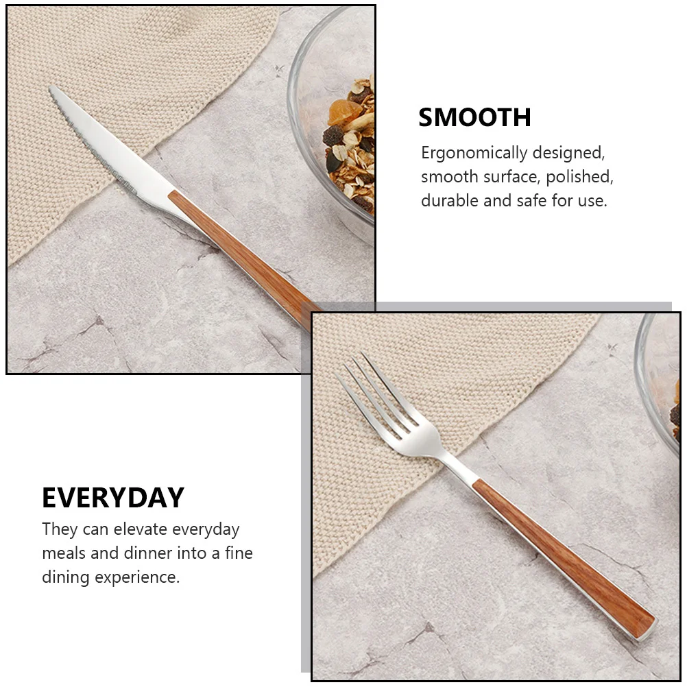

Stainless Steel Cutlery Set Fork Spoon Knife Kit Polished Edges Safe Use Home Restaurant Party Fork Spoon Knife Kit