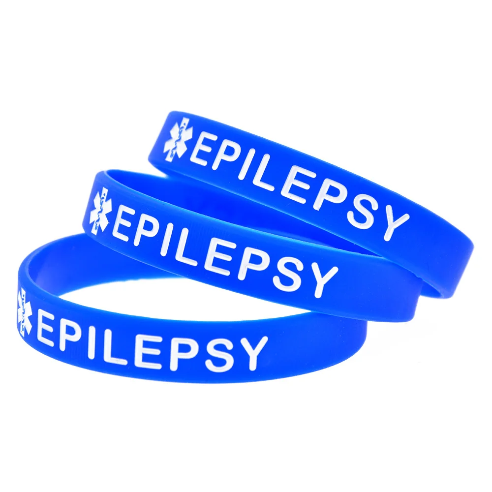 50 Stück Epilepsie-Medizinisches ID-Armband, Sport-Silikonarmband, Gesundheitserinnerungs-Schmuck-Armreif – Detail 7