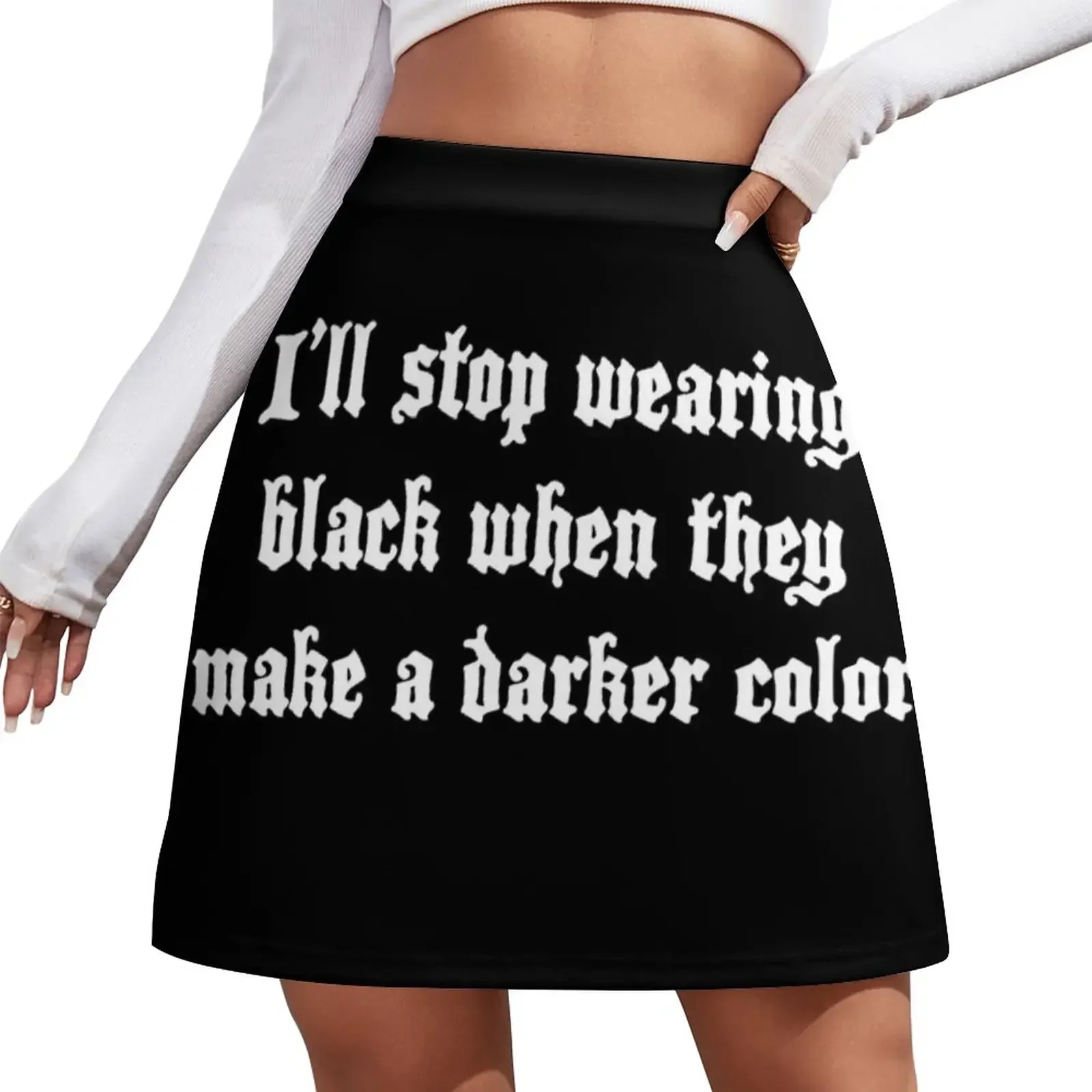 I'll stop wearing black when they make a darker color Mini Skirt outfit korean style skirt set sexy skirt short for women