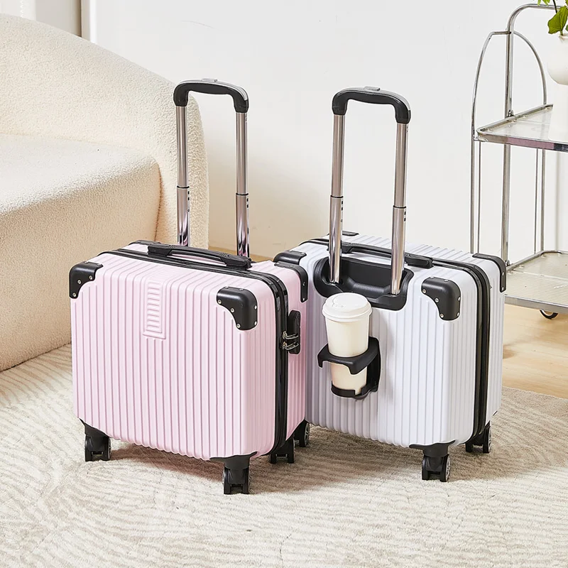 حقيبة حمل مقاس 18 بوصة مع حامل أكواب حقيبة صغيرة للرجال والنساء للرحلات القصيرة مع عجلات دوارة خفيفة الوزن #4