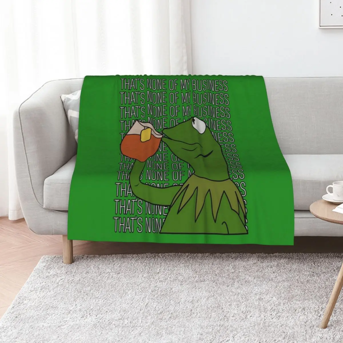 Sipping Tea Meme King but That's None of My Business 2 Throw Blanket Giant Sofa cosplay anime Plaid on the sofa Beach Blankets