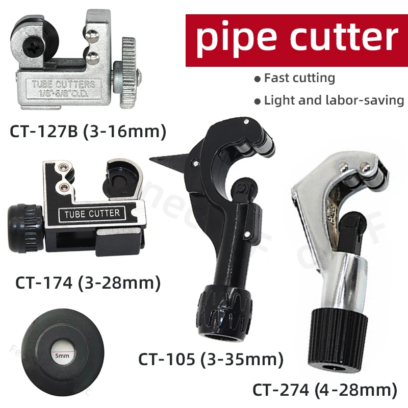 Cortador de Tubos tipo Rolamento Dispositivo Manual Rotativo Pvc ar Condicionado Tubo de Cobre Aço Inoxidável Ferramenta de Corte de Tubos Corrugados