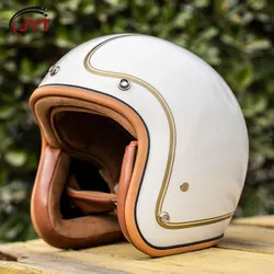 Casco de cara abierta Retro para motocicleta, máscara de Calavera, carcasa de ABS, estilo alemán, Vintage, aprobado por DOT para las cuatro estaciones, 3/4