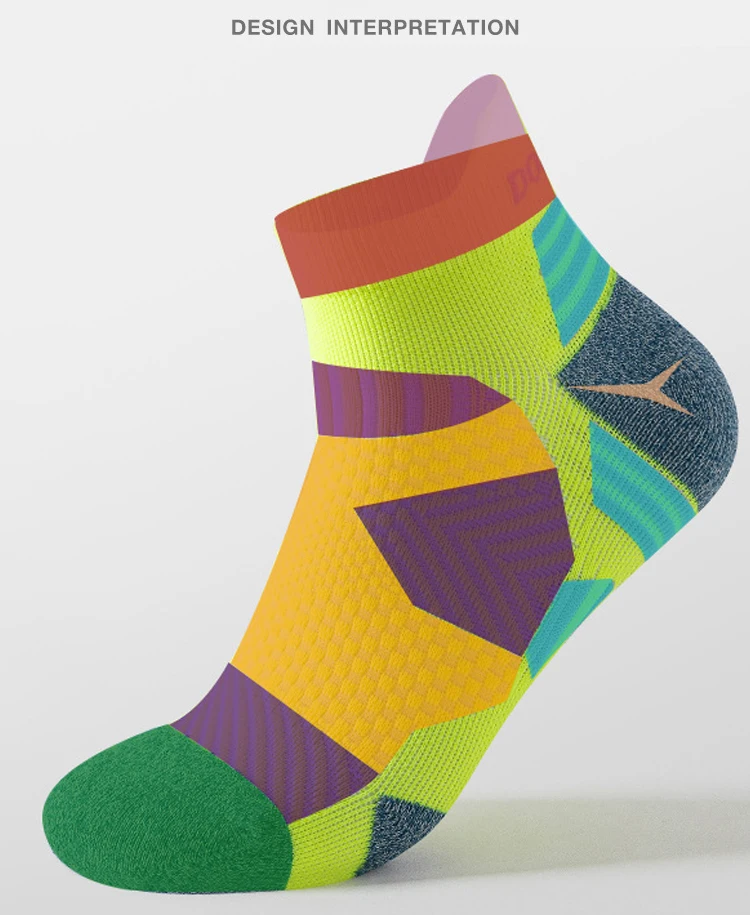 3 Paar Marathon-Socken für Herren und Damen, professionelle Sport-Knöchel-Laufsocken, verdickter, gepolsterter Schlauch, niedrig geschnitten, Fitness, kurze Socken aus Mesh – Detail 2