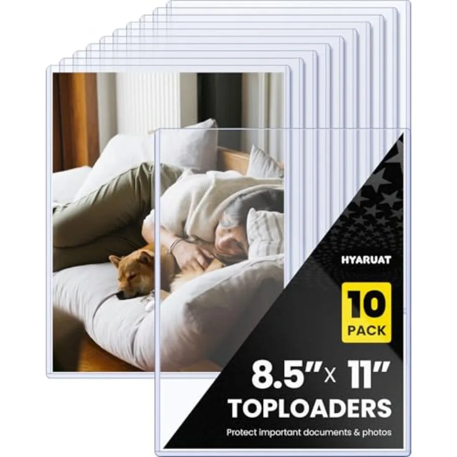 

8.5 x 11 Rigid Clear Toploaders PVC Document Sheet Protectors Plastic Sleeves for Papers Photos and Menu Covers 10 Pack