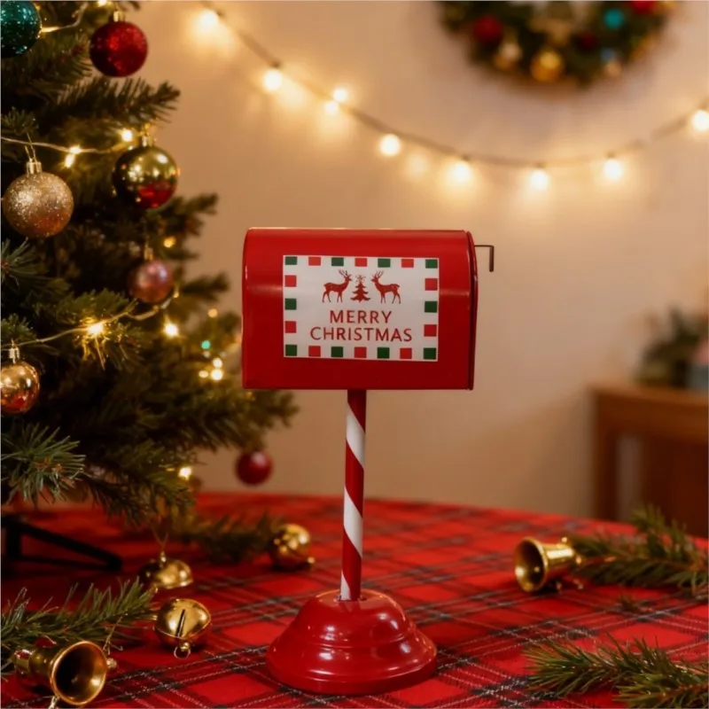 Christmas Day Decorations Wrought Iron Mailbox Ornament Living Room Atmosphere Christmas Gifts Desktop Decoration Ornament ZJ425