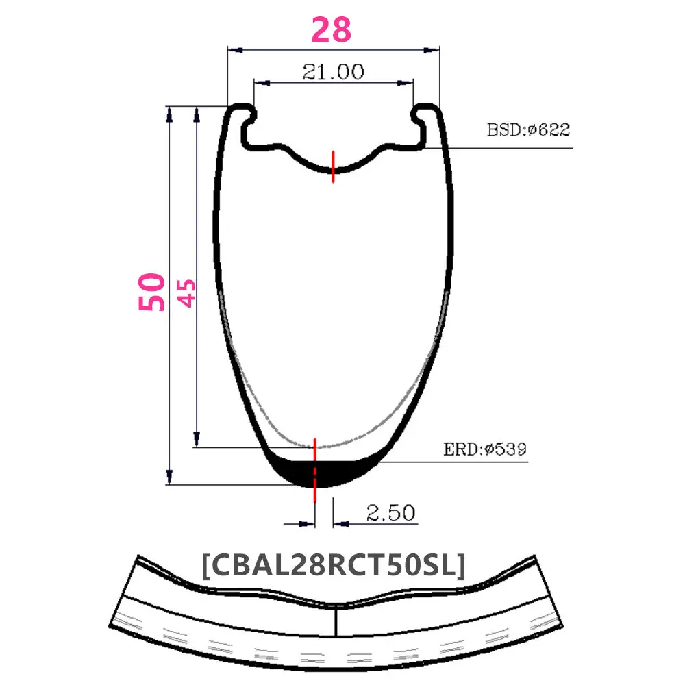 2024 Year Wave shaped Asymmetric super light carbon road rims 28mm wide 35mm 40mm 45mm 50mm 700c road carbon bicycle rims