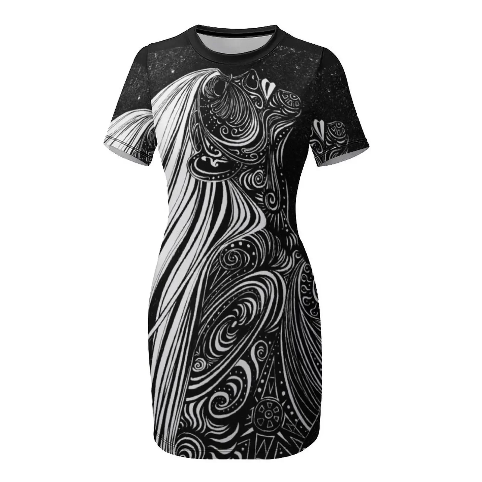 The Cosmic Vortex Short-Sleeved Dress Women's summer dresses Women's clothing prom dress Dress