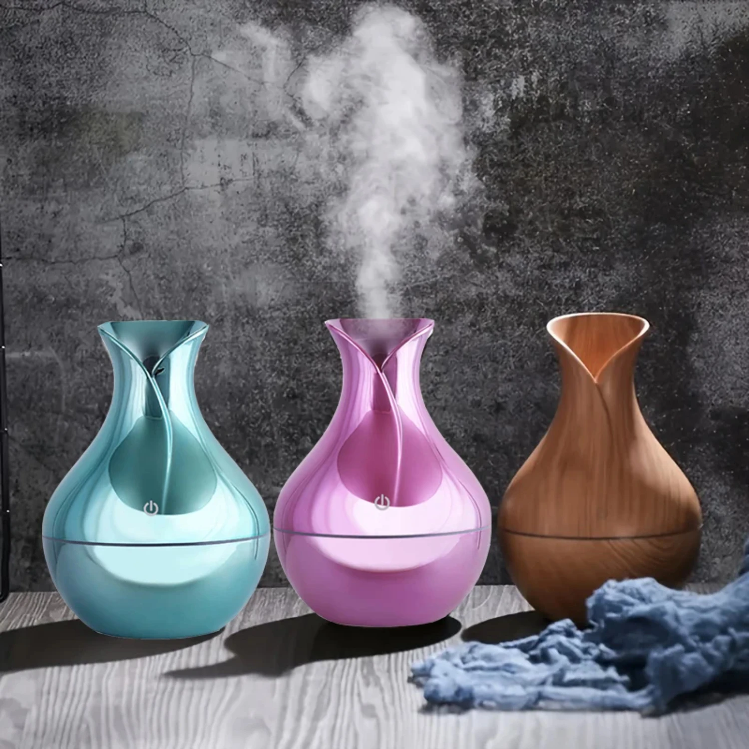 New Essential USB Ultrasonic Cool Mist Humidifier Air Purifier with 7 Color Change LED Night Light for Office Use