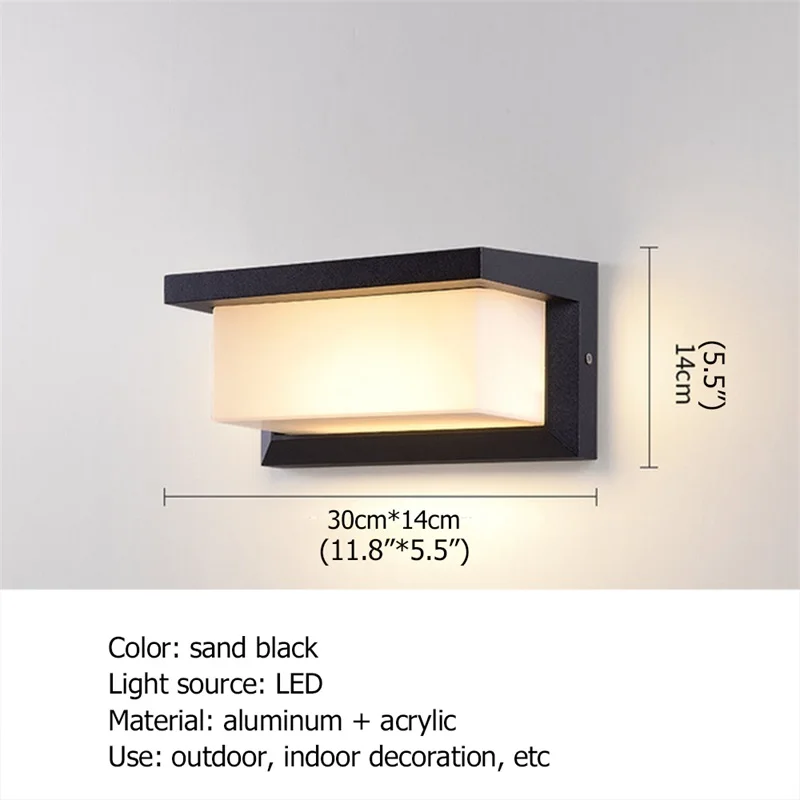 TEMOU Solar Wall Light Outdoor Waterproof LED Aluminum Sconces Light Control Sensor Creative Decorative For Patio Porch Garden