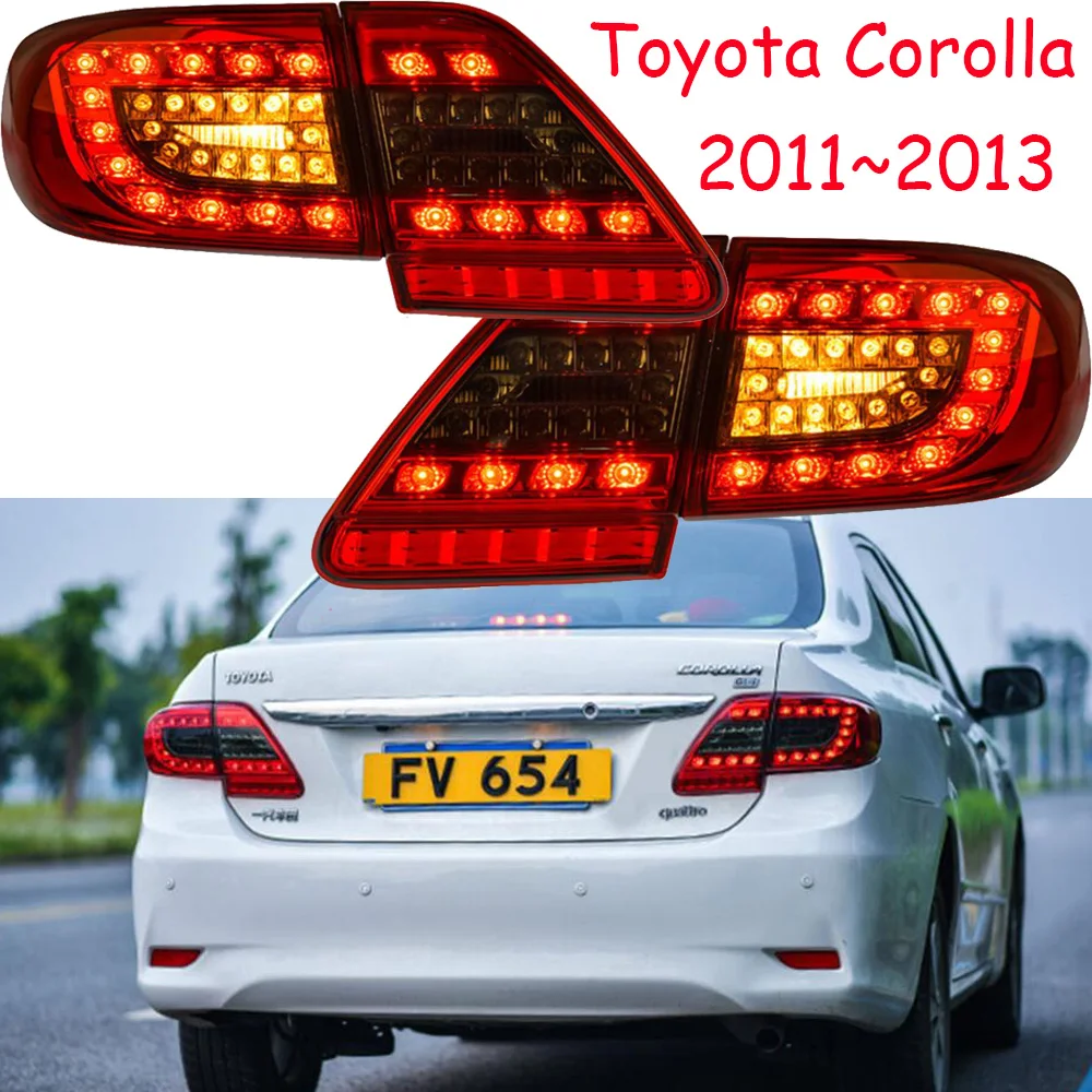 One Set Car Bumper Lamp Tail Lights For Corolla Taillight 2011 2012 2013year Led Tail Lights Fog Lamp Corolla Rear Lamp