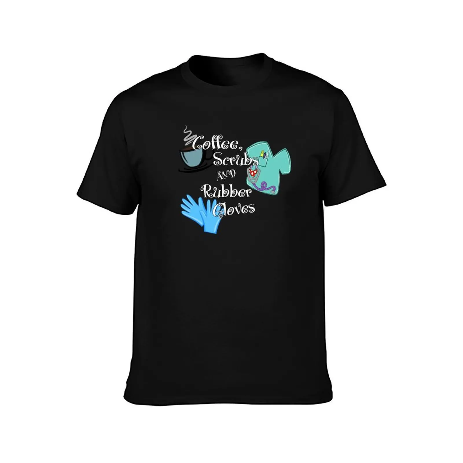 Coffee Scrubs and Rubber Gloves - Design by UMD T-Shirt Industrial Work Tee Shirt T-Shirt