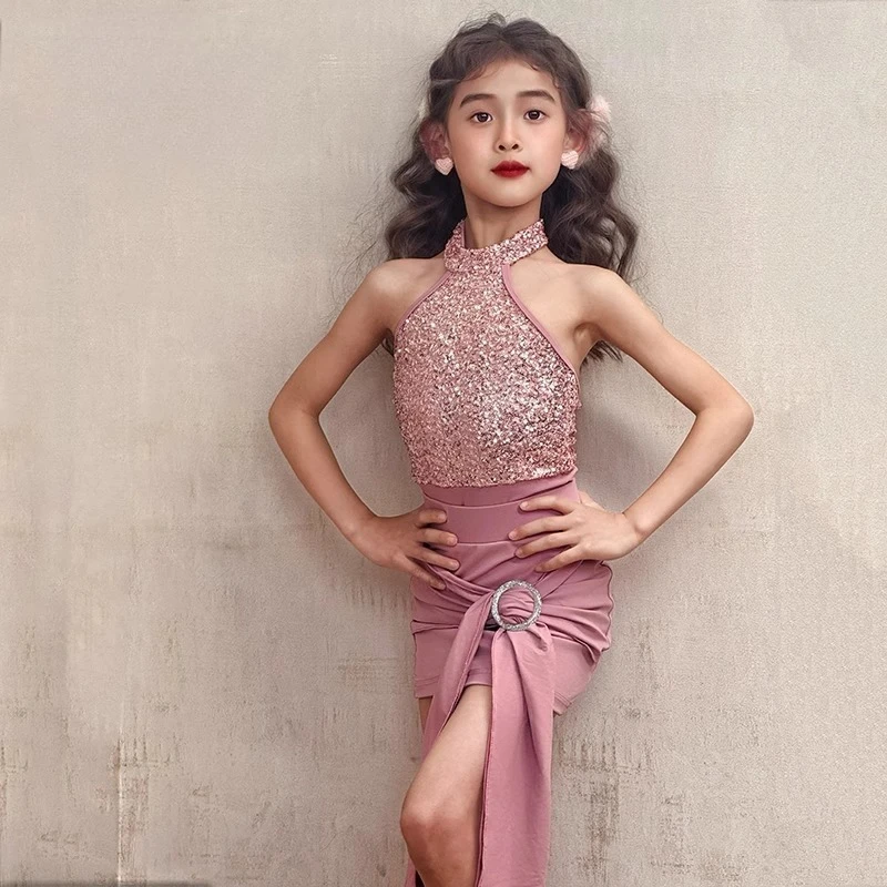 Latin Dance 2025 ชุดฝึกซ้อมใหม่สําหรับการแสดงฤดูร้อนของเด็กผู้หญิง ชุดเต้นรําระดับมืออาชีพและขั้นสูง