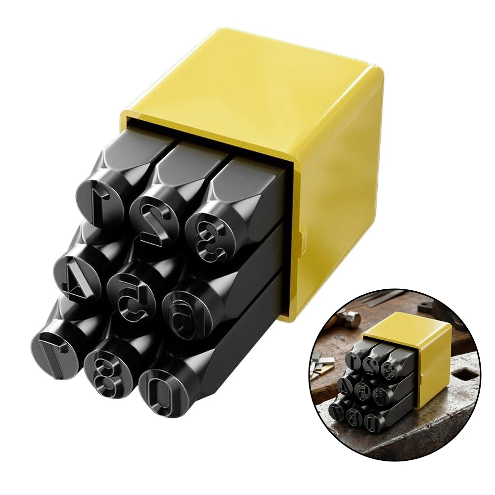Number Letter Stamp Alloy Steel Stamp With Storage Box Punch Set Hardened Metal Leather Craft Embossing Handmade Carving Tool