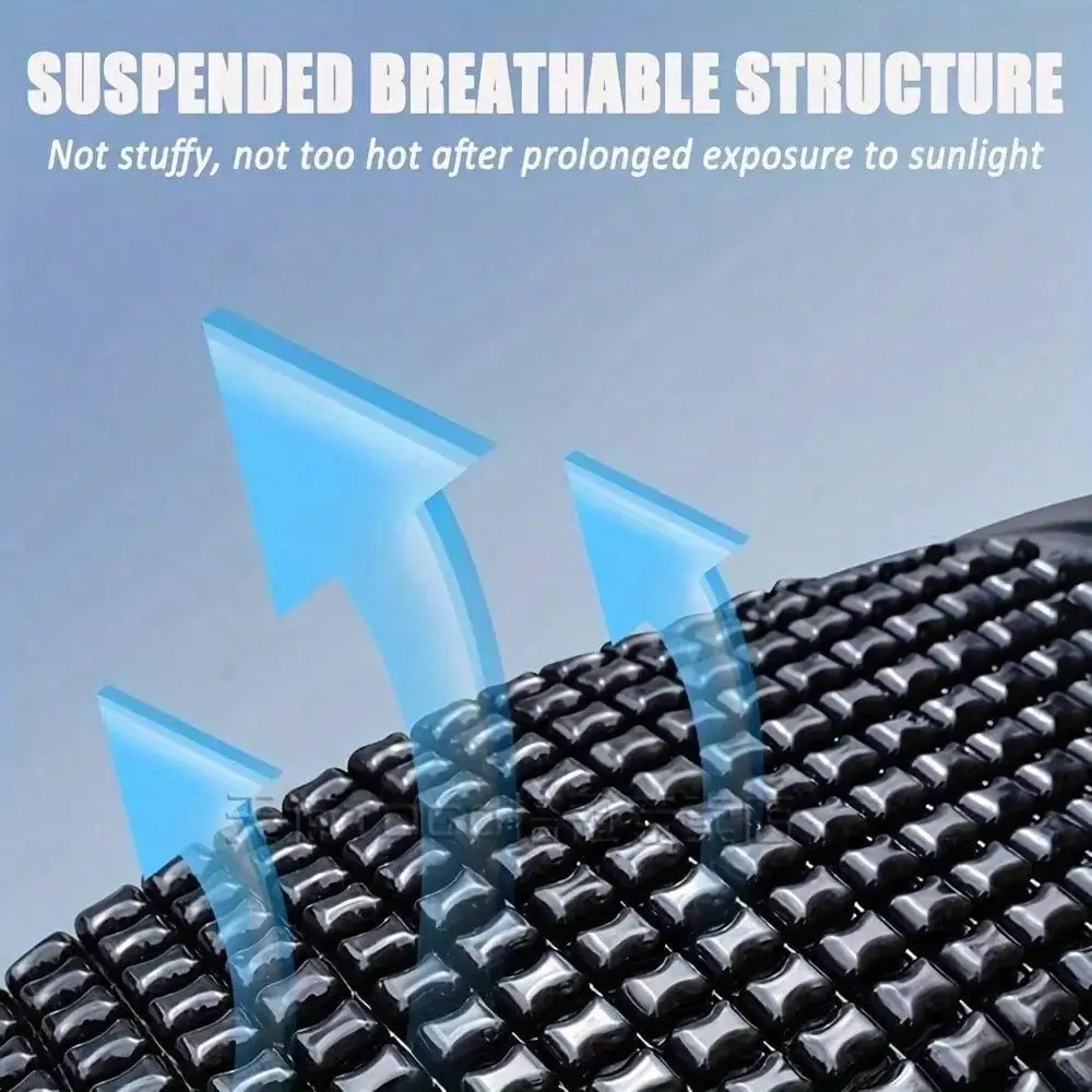 قطعة واحدة من وسادة مقعد جل للدراجات النارية باللون الأسود، وسادة مسامية وغير قابلة للانزلاق مع تحرير سريع للدراجة/السكوتر/الدراجة النارية