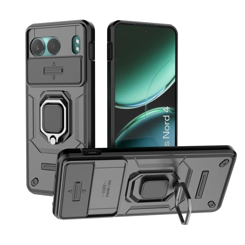 For OnePlus Nord 4 5G Case Car Magnetic Ring Stand Armor Phone Cases for One Plus Nord4 1+Nord 4 2024 CPH2663 6.74