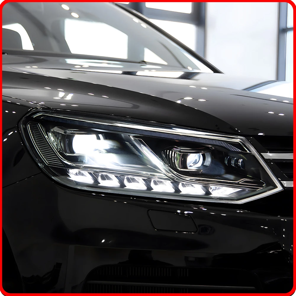 For VW Touareg 7P 2011-2015 Headlights Assembly Upgrade LED Lens Start Animation Streamer Turn Signal Light Plug and Play