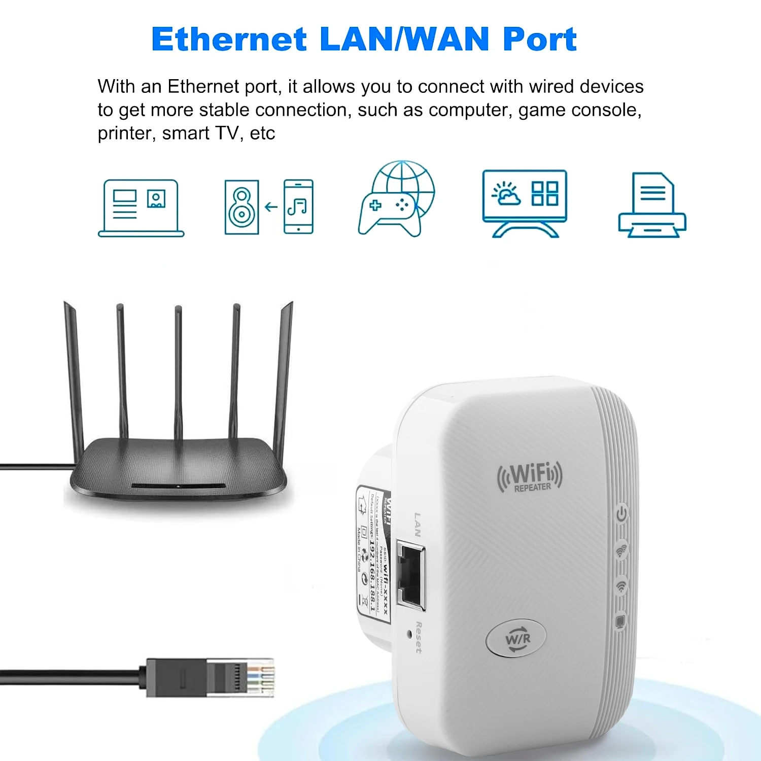 جهاز توجيه لاسلكي داعم واي فاي Mbps جهاز توجيه نطاق واي فاي موسع 802.11N محول بطاقة الشبكة سهل الإعداد