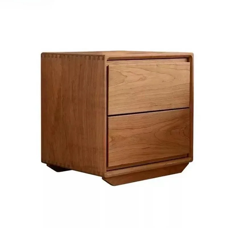 

Nordic cherry wood log bedside table storage cabinet modern simple black walnut solid wood bedroom bedside locker
