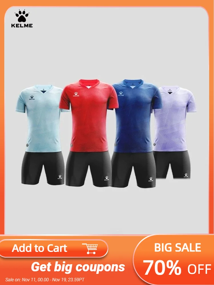 

Kelme Customized Soccer Training Set Outdoor Running Fitness Breathable Top Professional Customized Football Team Uniform