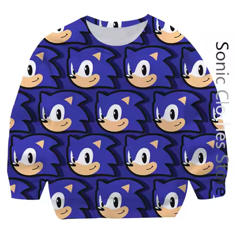 Fashion Sonic Hoodie Kids Clohtes Girls Clothing Boys Cartoon Graphic Kids Sonic Long Sleeves Men Women Sweatshirt