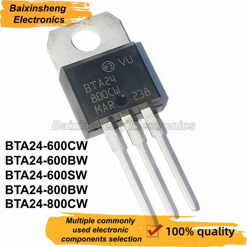 10PCS NEW BTA24-600CW BTA24-600BW BTA24-600SW BTA24-800BW BTA24-800CW TO-220 BTA BTA24600CW Bidirectional Silicon