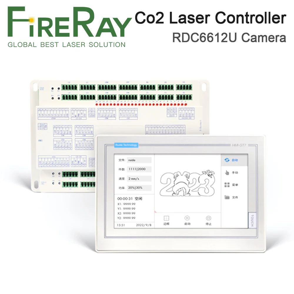 

FireRay Ruida RDC6612U Двойная координатная система Четырехголовочный лазерный контроллер CO2 с взаимным сдвигом для лазерного гравировального станка