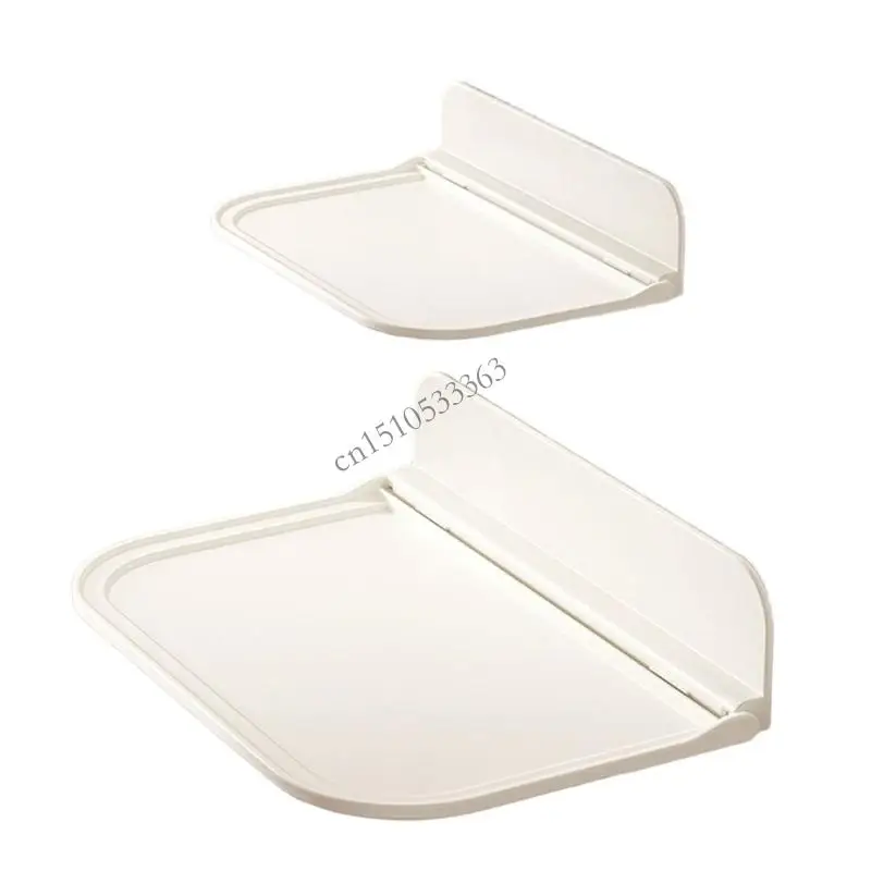 

090E No Damage Adhesive Wall Shelf Foldable Design Strong ABS Plastic Bracket Space Optimization Easy to Use for Campers