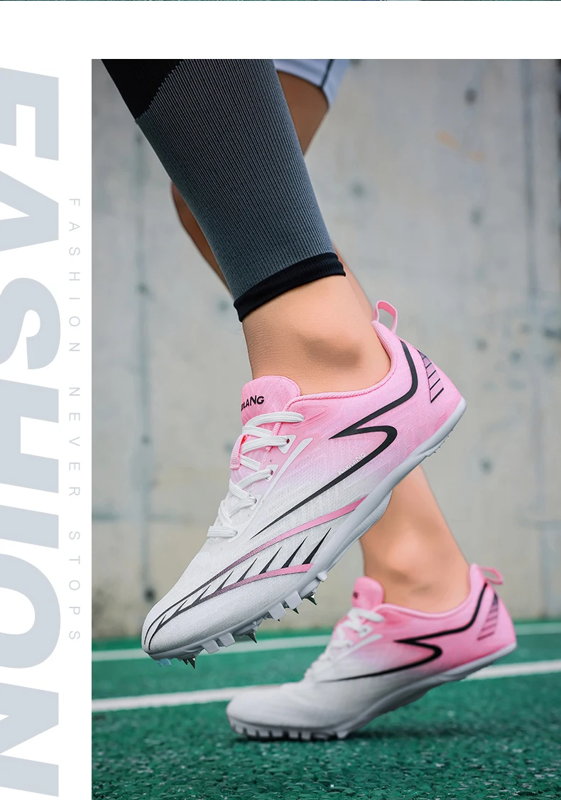 Men Professional Running Sprint Shoes Athletic Long Jump Light weight Track Spike Soft Field Non Slip Nails Race Racing Match