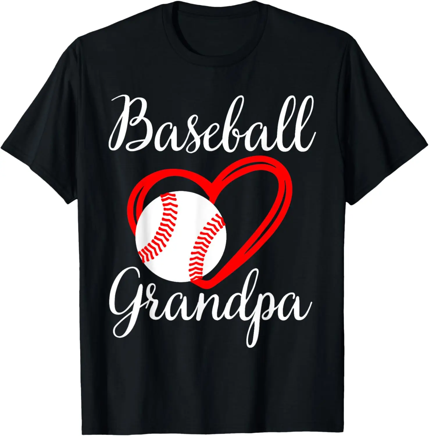 Baseball Grandpa For Men Family Matching Funny Baseball Dad T-Shirt