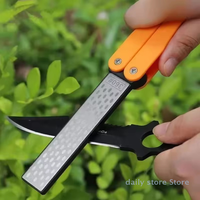 1PCS Portable Folding Pocket Knife Sharpener, Portable Double Sided Diamond Sharpening Stone Outdoor Sharpening Whetstone