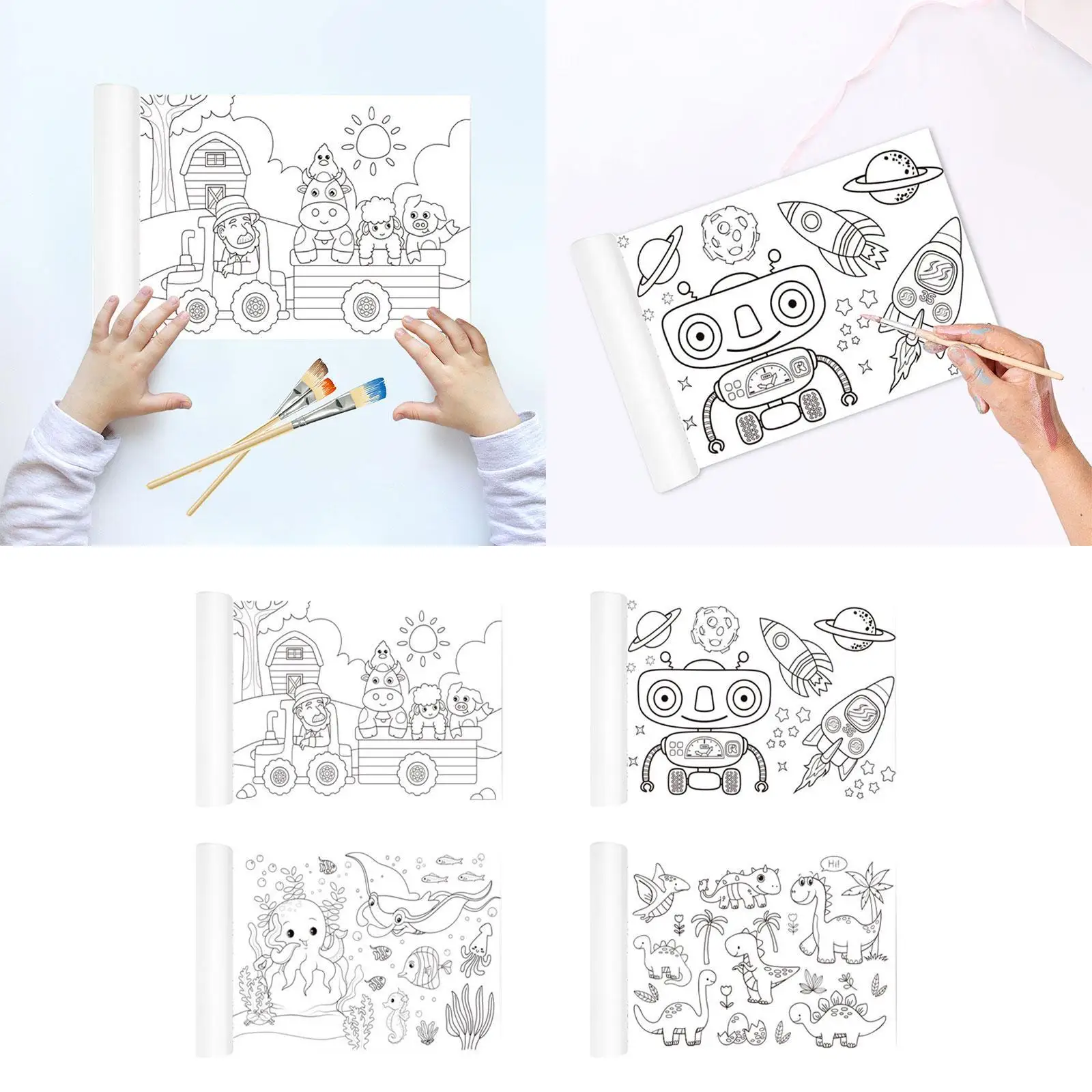 Drawing Roll for Kids, Brinquedos educativos, Livro de colorir, Papel para meninos e meninas