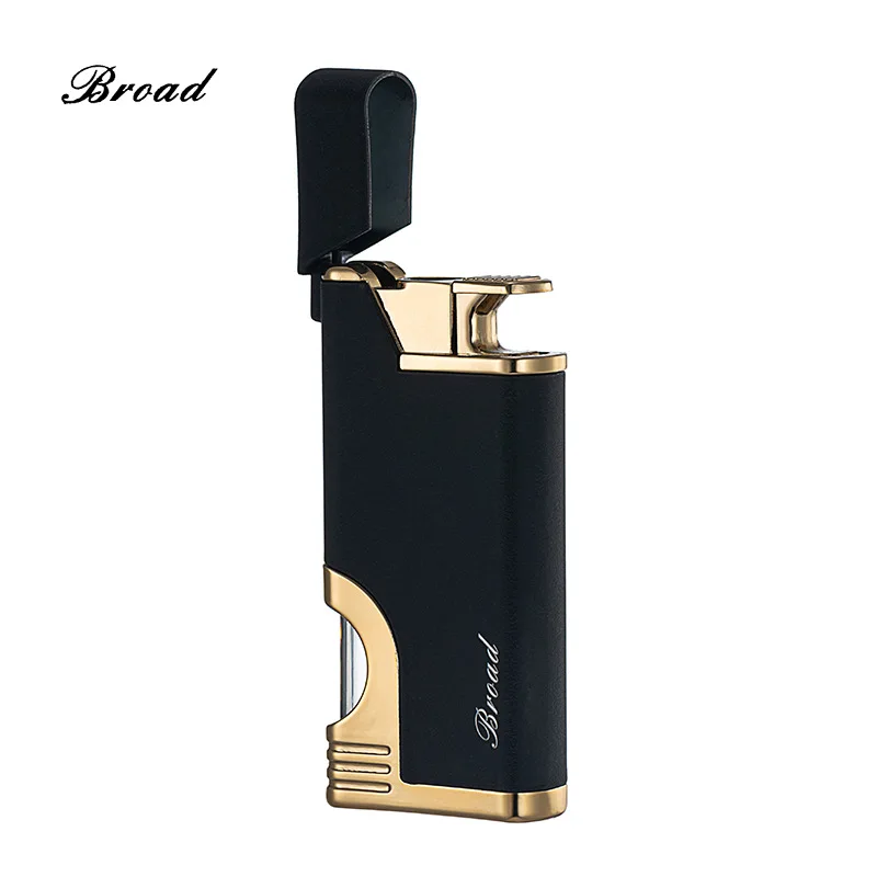 2024 New Metal Inflatable Windproof Lighter Business Butane Gas Direct Blue Flame Lighter Smoking Accessories Gift Tool