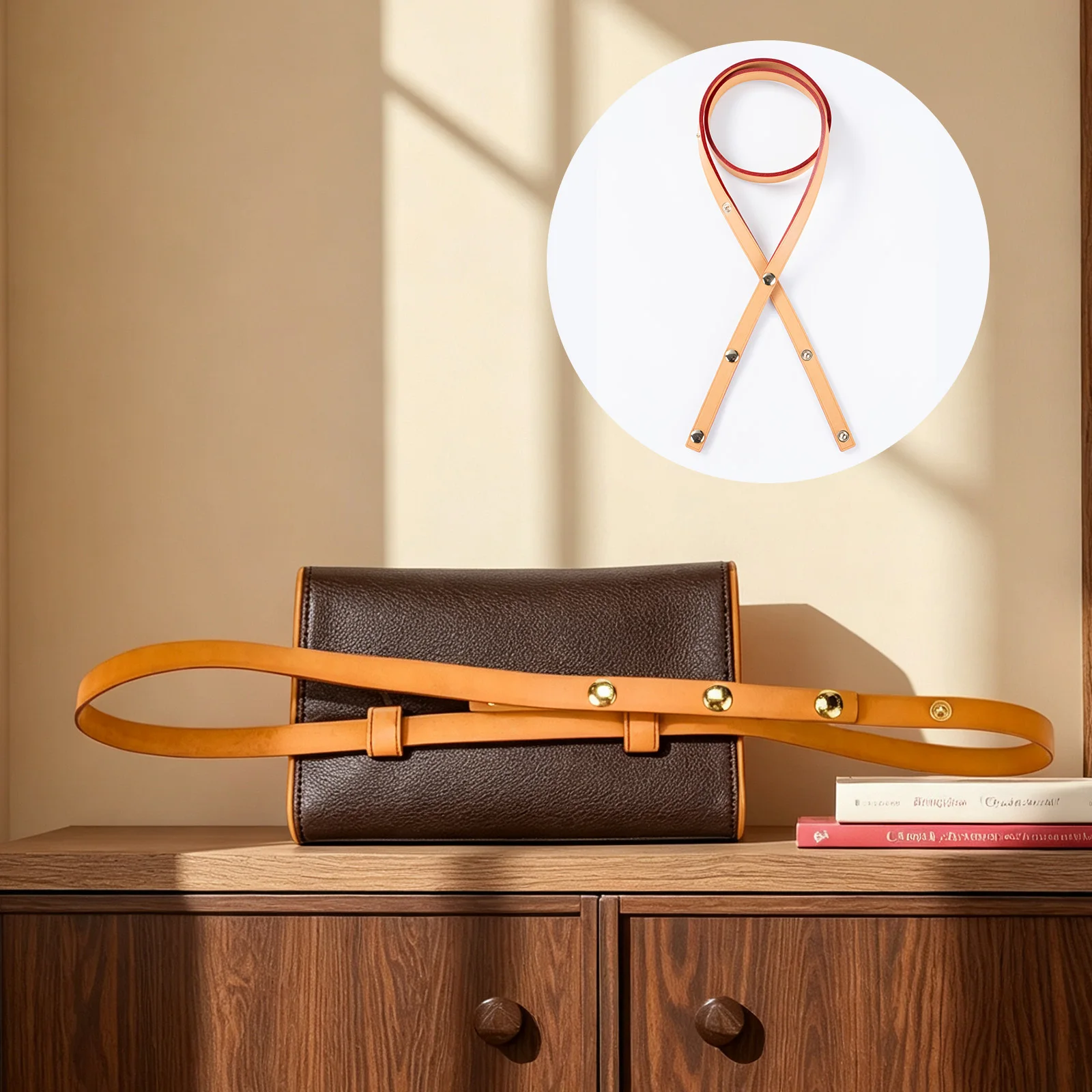 Berry&Snowy Luxury Shoulder Strap Replacement For LV Fiorentine Bag Accessories Vachetta Leather Strap