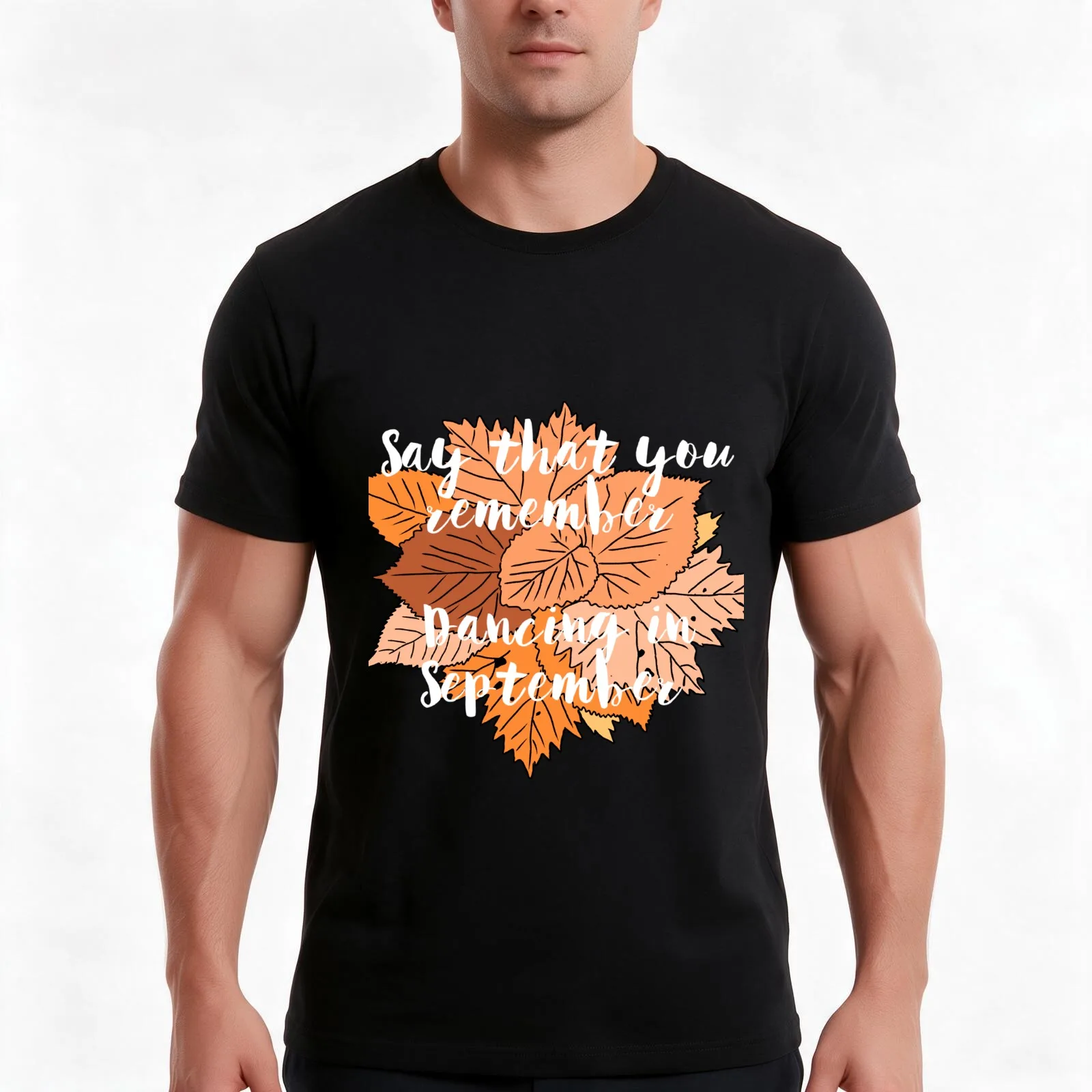 (White)Earth, Wind and Fire Say that you remember dancing in September Autumn/Fall dried fallen leaves seasonal design T-Shirt