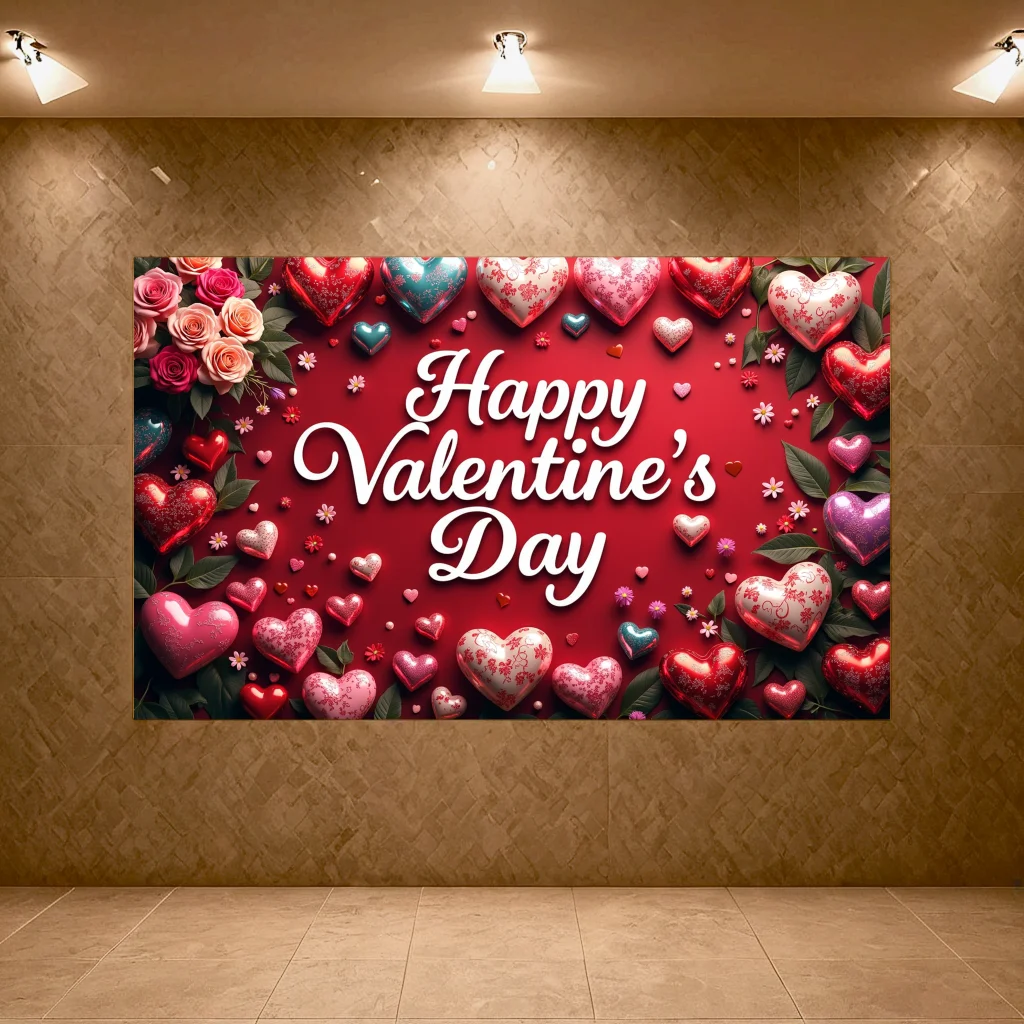 Photobooth bernapas latar belakang berkualitas tinggi tahan air ringan Valentine latar belakang menyenangkan cinta hati untuk Proposal