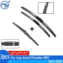 Wiper Front & Rear Wiper Blades Set Kit For Jeep Grand Cherokee WK2 2013 - 2020 2014 15 Windshield Windscreen Window 22