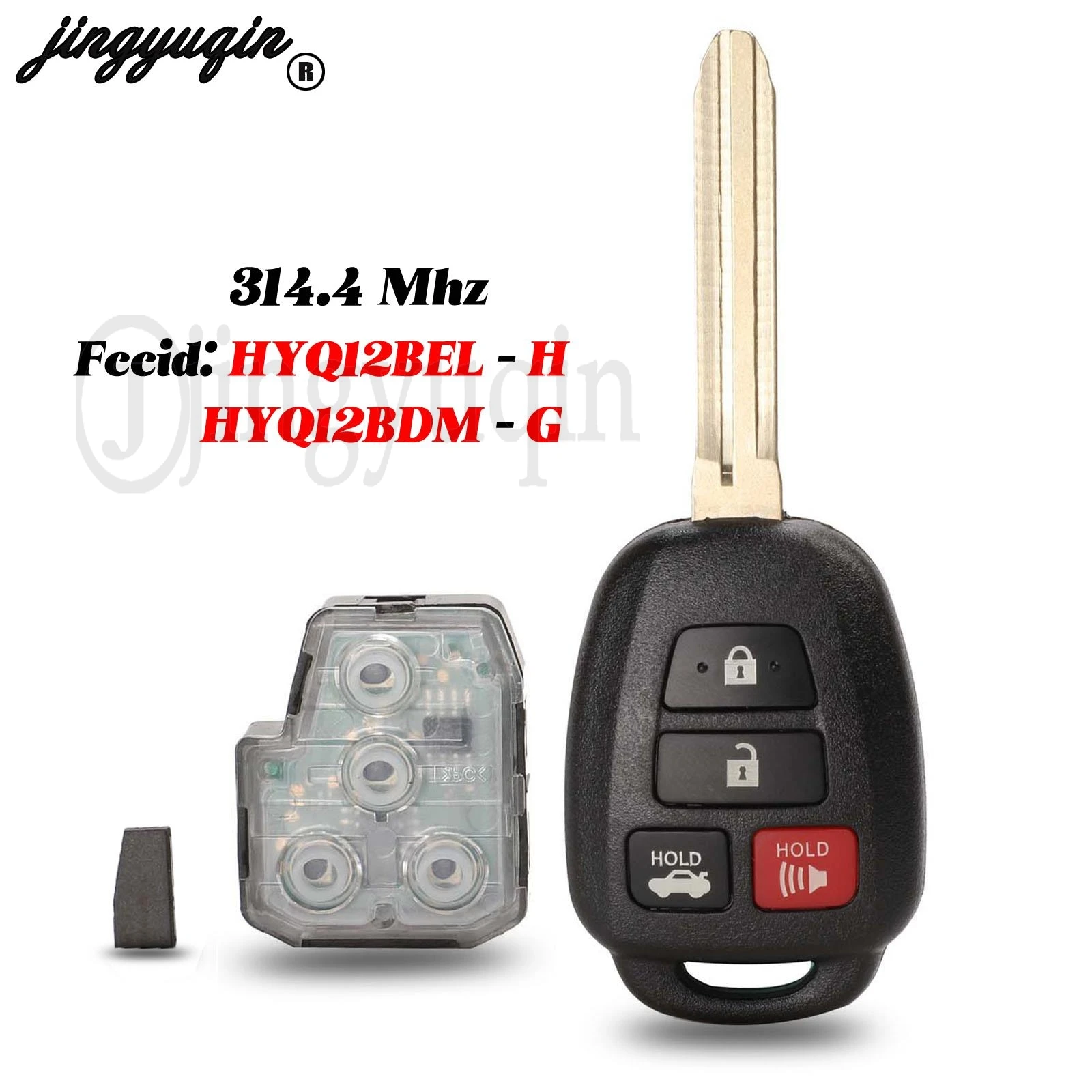 jingyuqin 3/4 B Remote Car Key Control Key Fob 315MHZ For Toyota CAMRY 2012 2013 2014 2015 Corolla HYQ12BDM-G HYQ12BDM-H