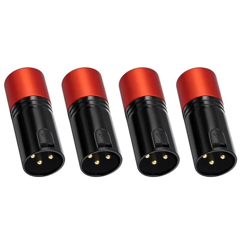 B04B-Low Profile XLR Connectors XLR Connector Gold-Plated For DIY Microphone Audio Cable