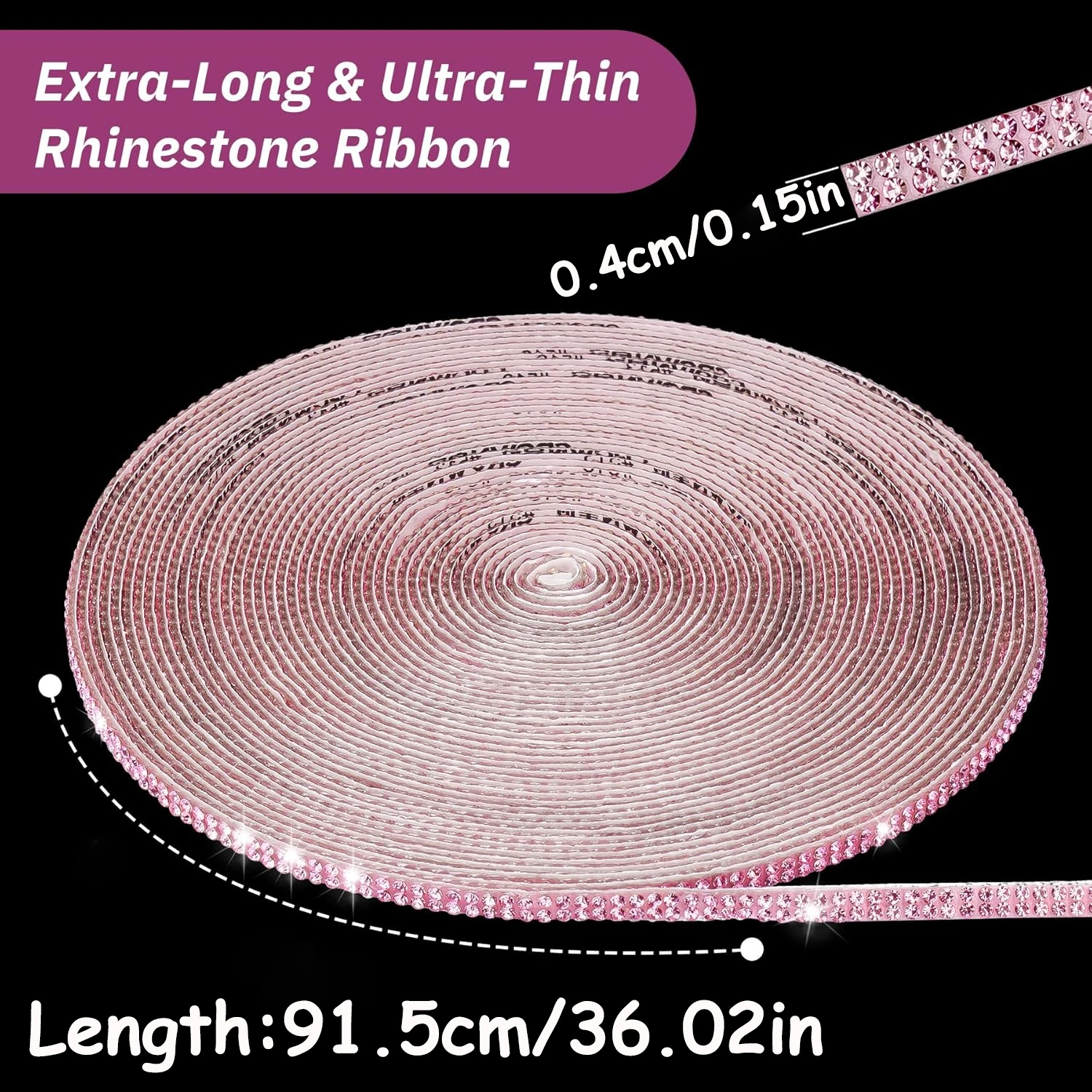 1 Roll of Pink White Crystal Diamond Car Decoration Stickers, Suitable for Women, Shiny Crystal Stickers for Cars, Trucks, Suvs