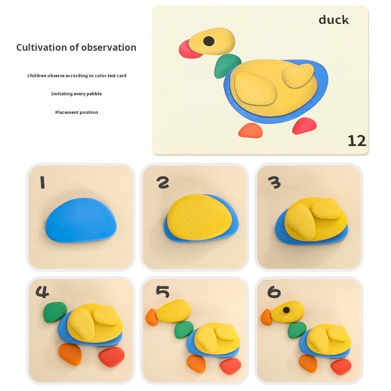 Arco-íris seixos brinquedos educativos para crianças mesa interativa pensamento lógico pintura jogo ferramentas de aprendizagem