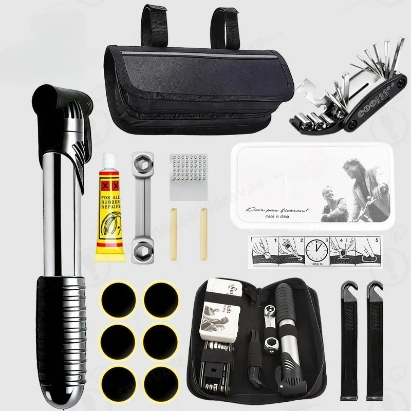 39-piece Bicycle Maintenance Tool Set Mountain Bike Aluminum Alloy Gas Cylinder Riding Equipment 41 Pieces