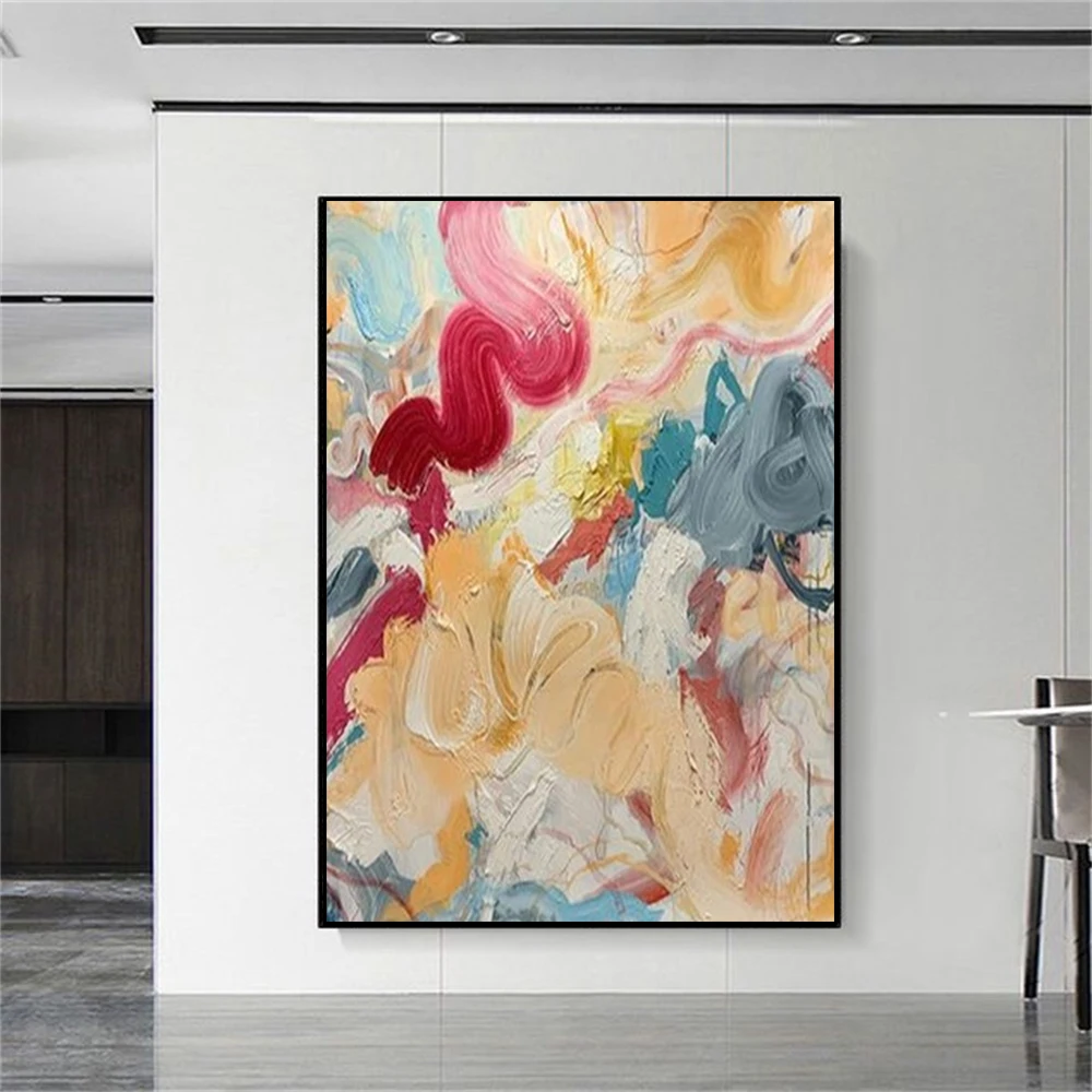 Bright Home Decor Wall Art Pictures Handmade Oil Painting Abstract Gold Foil Starry Sky Meteor Texture Canvas Poster For Room