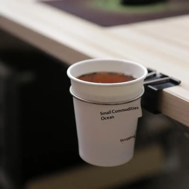 Secure Table Attachment Cup Holder with Anti-Spill Clamp for Bottles and Mugs in Any Room