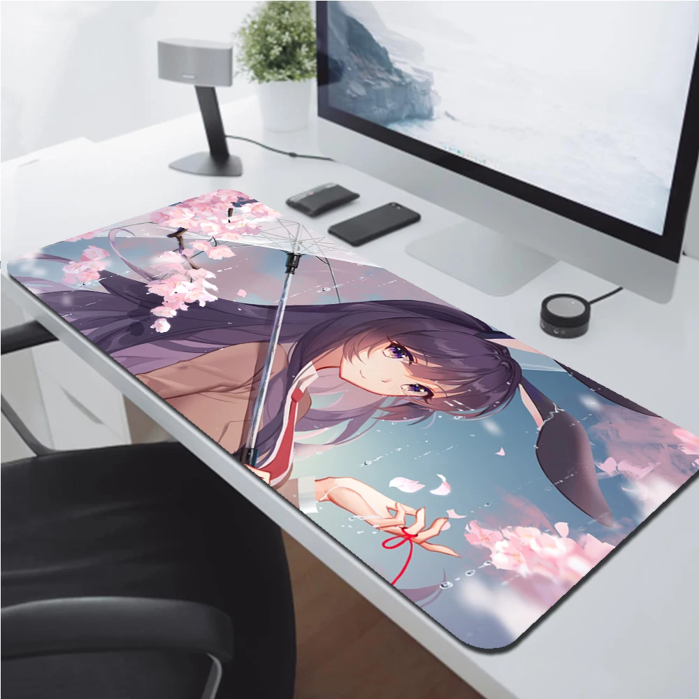 Xxl Mouse Pad Gamer Bunny Girl Sakurajima Mai Mausepad Pc Gaming Accessories Computer Mat Deskmat Mousepad Mats Keyboard Cabinet