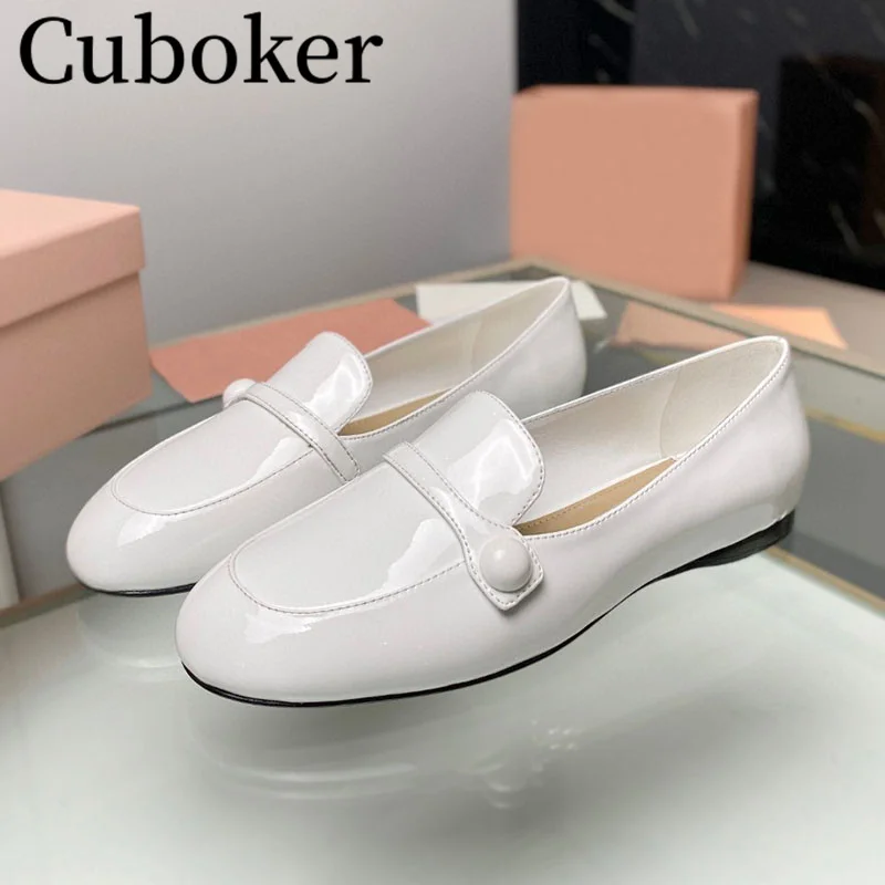 

Runway Flats Heels Shoes for women Genuine Leather Shoes Women's Oxfords Slip-on Loafers Office Ladies Round toe Career Shoes