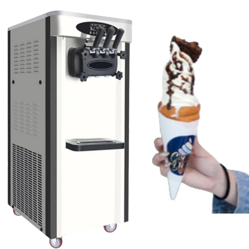 

Commercial High Output Soft Ice Cream Machine Three Flavors Mixed for Dessert Shop and Supermarket